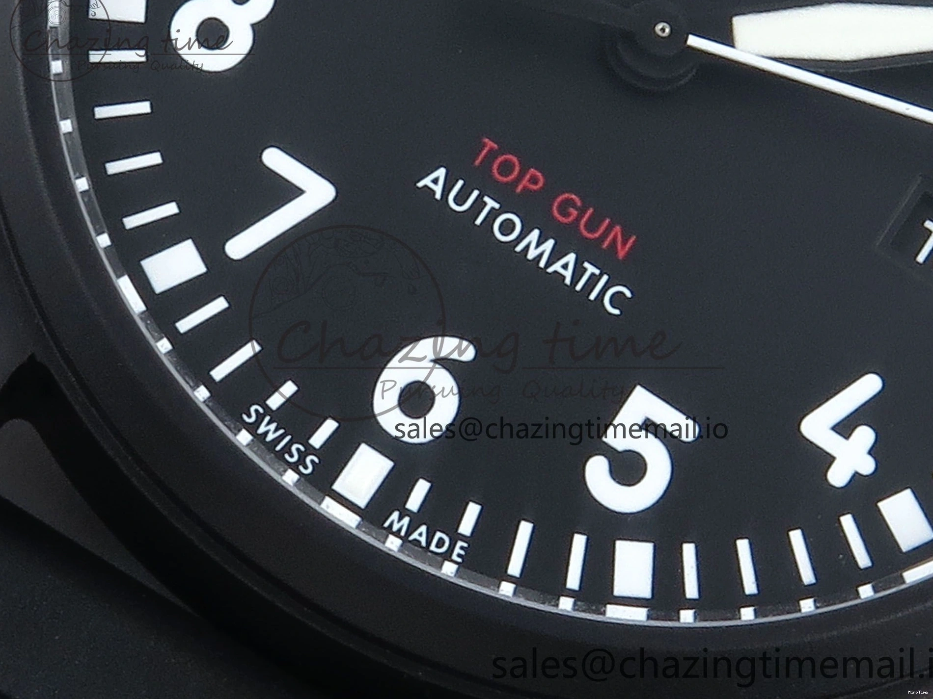 MIROTIME 0219 Pilot Top Gun IW326901 M+F 1:1 Best Edition Black Dial on Black Rubber Strap A SportInspired 6999